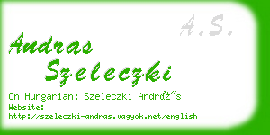 andras szeleczki business card